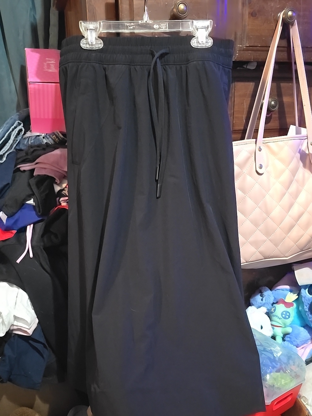 !!. LADIES M Black Drawstring Maxi Skirt - Brand: